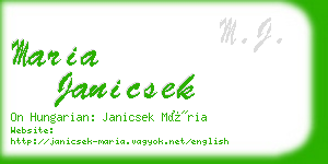maria janicsek business card